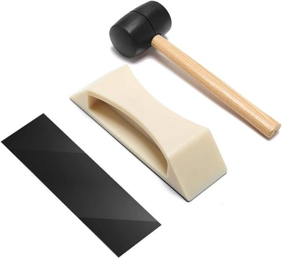 Heavy houten vloerreparatieset met rubberen hamer en wasbare kleefpads voor het sluiten van voegen in planken, robuust gereedschap voor parket en laminaat, eenvoudig te gebruiken