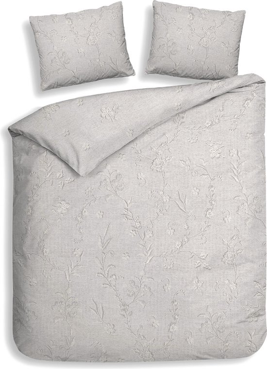 Heckettlane Broidy Dekbedovertrek - Tweepersoons - Katoen - 200x200-220cm - Grijs van Heckettlane