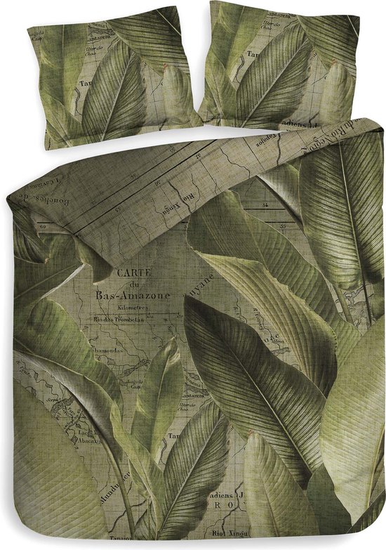 Heckettlane Bruna Dekbedovertrek - Tweepersoons - Katoen - 200x200-220cm - Groen van Merkloos