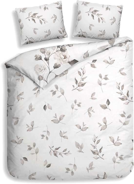 Heckettlane Dekbedovertrek Katoen Satijn Amara - Beige - 100% Katoen-Satijn - Dekbedovertrek 140x200/220cm - Eenpersoons - Wenen van Merkloos