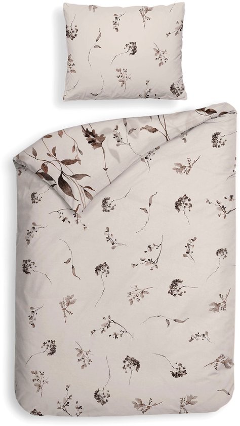 Heckettlane Dekbedovertrek Katoen Satijn Bennet - Natural - 100% Katoen-Satijn - Dekbedovertrek 140x200/220cm - Eenpersoons - Cambridge van Merkloos