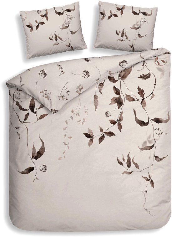 Heckettlane Dekbedovertrek Katoen Satijn Bennet - Natural - 100% Katoen-Satijn - Dekbedovertrek 260x200/220cm - Lits Jumeaux Extra Breed - Cambridge van Merkloos