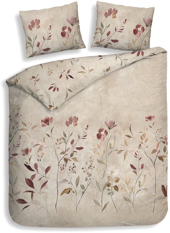 Heckettlane Dekbedovertrek Katoen Satijn Caterina - Natural - 100% Katoen-Satijn - Dekbedovertrek 260x200/220cm - Lits Jumeaux Extra Breed - Padua van Merkloos