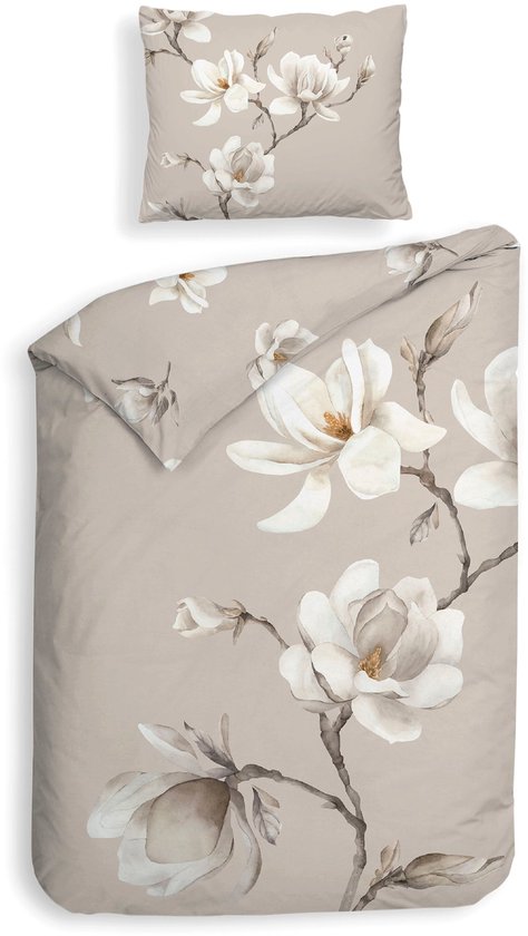 Heckettlane Dekbedovertrek Katoen Satijn Vienna - Natural - 100% Katoen-Satijn - Dekbedovertrek 140x200/220cm - Eenpersoons - Wenen van Merkloos