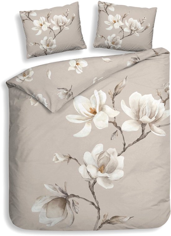 Heckettlane Dekbedovertrek Katoen Satijn Vienna - Natural - 100% Katoen-Satijn - Dekbedovertrek 260x200/220cm - Lits Jumeaux Extra Breed - Wenen van Merkloos