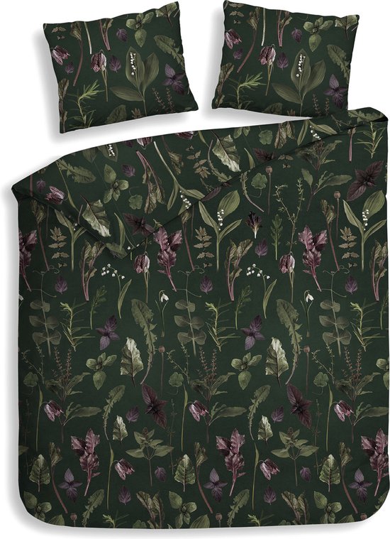 Heckettlane Florian Dekbedovertrek - 100% Katoen-Flanel - 200x220-NL-BE - Groen van Heckettlane
