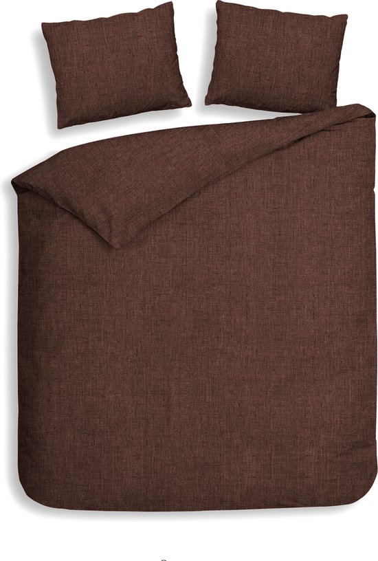 Heckettlane Franela Dekbedovertrek - Lits-jumeaux - Flanel - 240x200-220cm - Bruin van Merkloos