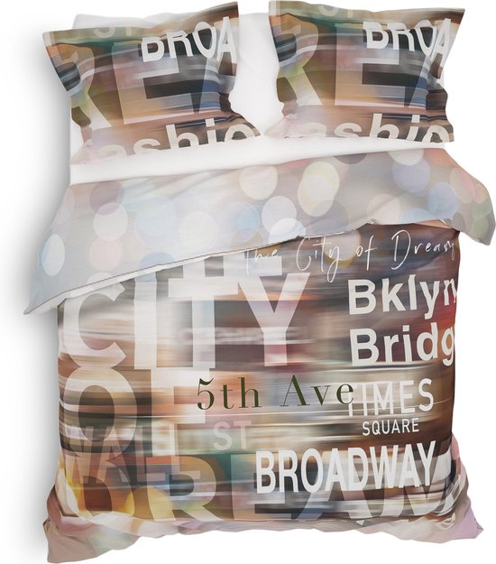 Heckettlane Lenny Dekbedovertrek - Lits-jumeaux - Katoensatijn - 260x200-220cm - Multi van Heckettlane