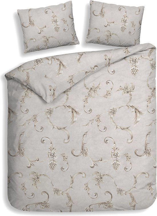 Heckettlane Rosalie Dekbedovertrek - 100% Katoen-Flanel - 200x220-NL-BE - Grijs van Merkloos