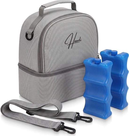Heevli® Kolftas met 2 koelelementen - Moedermelk koeltas - Koeltas - Babyfles koeltas - Babymelk koelen - koeltas borstvoeding - Moedermelk tot 12 uur Koel