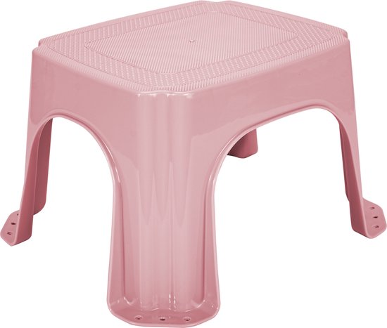 Hega Hogar Keukenkrukje/opstapje - roze - kunststof - L32 x B27 x H21 - anti-slip bovenzijde van Hega