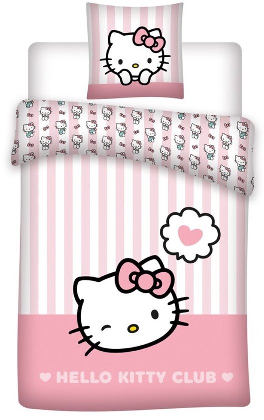 Hello Kitty Dekbedovertrek 135x200 Kussensloop 80x80 KAtoen van Hello Kitty