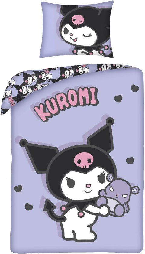 Hello Kitty Dekbedovertrek Kuromi Sweet - 140 x 200 + 70 x 90 cm - Polyester van Hello Kitty