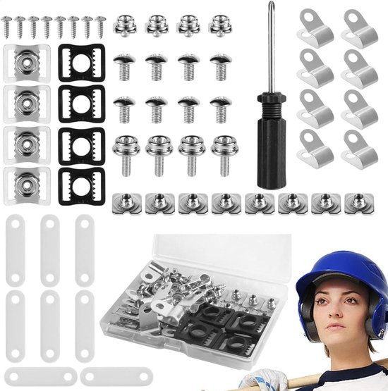 Helm reparatieset - Onderdelen kit - Sportuitrusting onderhoud - 57 Delig - Universeel - Zilver