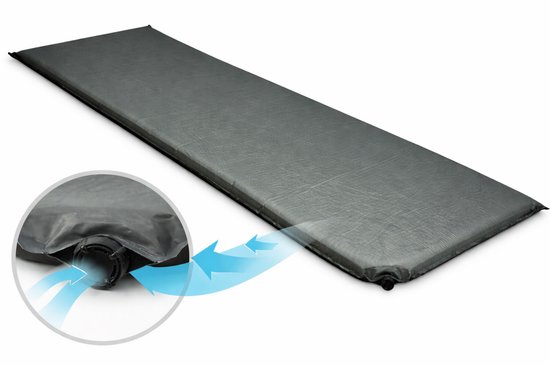 HEM Zelfopblaasbare Slaapmat Grijs 196x67x5 cm – Camping Matras – Lichtgewicht Outdoor Slaapmat – Trekking Kamperen Mat – Compact & Comfortabel van Merkloos
