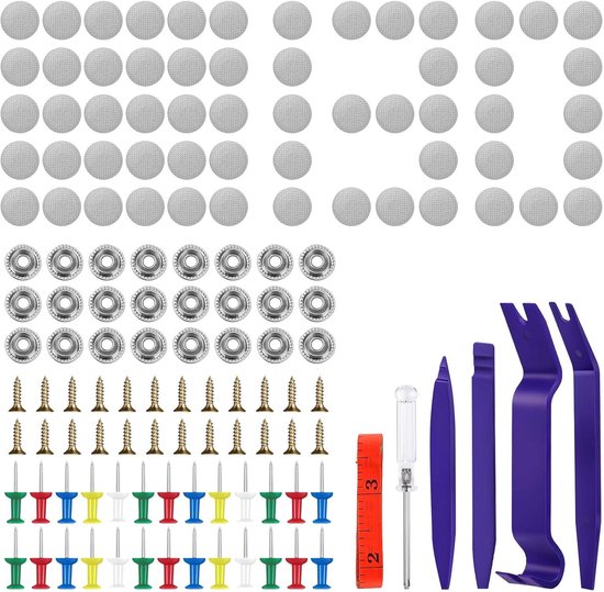 Hemel Reparatie Set - Auto Dak Knoppen - Auto Interieur Herstellen - Roestbestendige Materialen - 130 Stuks van Merkloos