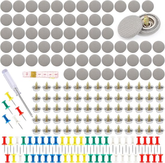 Hemel Reparatie Set - Autodak Pinnen - Auto Interieur Reparatie - Vocht en Slijtvast - 65 stuks - Grijs van Merkloos