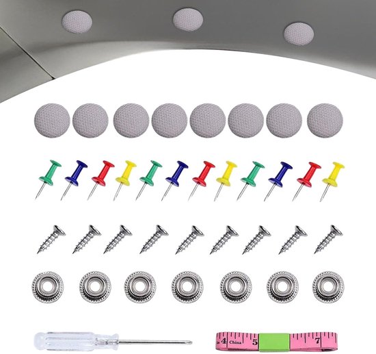 Hemelbekleding Reparatiekit - Dakhemel Clips - Auto Interieur Herstellen - Roestvrij Materiaal - 130 stuks - Beige Grijs Zwart