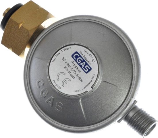 Hendi Drukregelaar voor gasbarbecues - 50 mBar - Geschikt voor diverse modellen van Hendi