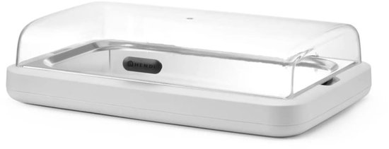 HENDI Koeldisplay GN 1/1 - kunststof, rvs bak, koelelement - 59,3x38,9x14,7 cm - wit buffet van Merkloos