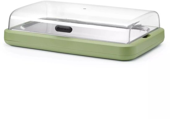 HENDI Koelvitrine GN 1/1 - polypropyleen, rvs, koelelement - 59,3x38,9x14,7 cm - groen - buffet van Merkloos