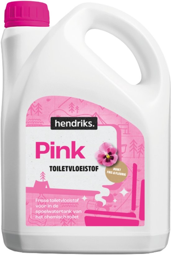 Hendriks Pink - Toiletvloeistof - Spoelwatertank - Frisse geur - Soepele spoeling - Chemisch toilet