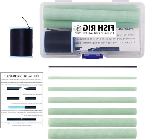 Hengel Reparatieset - Hengel Onderdelen - Vissen Repareren - Complete Kit Inclusief Draad - 12cm Secties - Zwart Wit