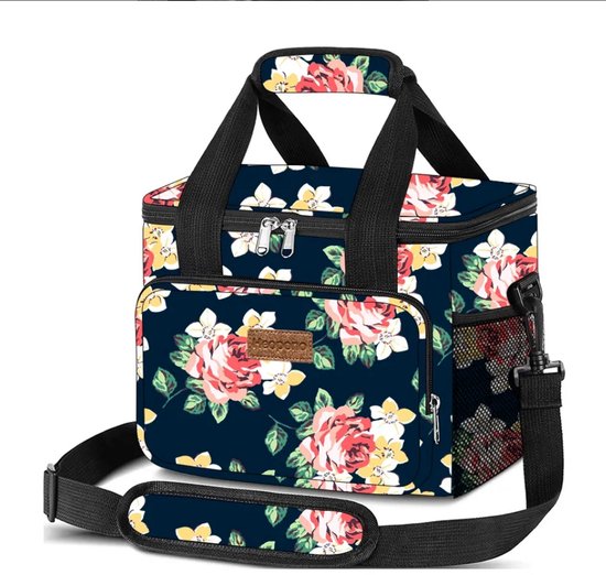 Heopono bloemenmotief waterdichte lunch, picknick Koeltas van Merkloos