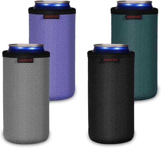 Herbruikbare geïsoleerde can cooler voor bierblikken - 6 stuks, 500ml, neopreen, antislip, 4 kleuren beschikbaar
