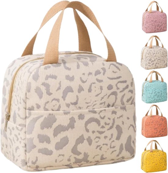 Herbruikbare Geïsoleerde Lunchtas Lekdicht Lichtgewicht Voor Mannen En Vrouwen Kantoor Gym Strand En Reizen Beige Koeltas Voor Dagelijks Gebruik van Merkloos