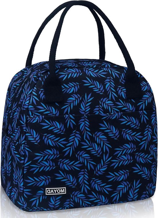 Herbruikbare geïsoleerde lunchtas voor vrouwen - 10L draagbare koeltas met veren blad print - waterbestendige lunchbox voor werk en school van Youeon