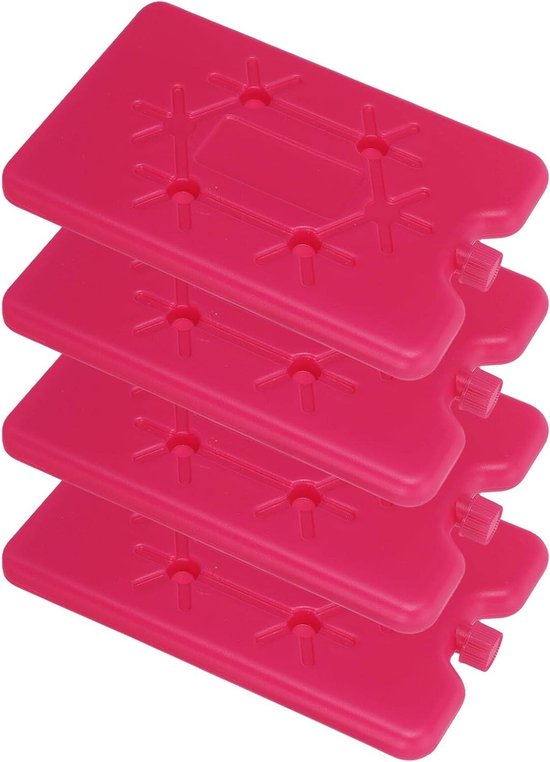 Herbruikbare IJsblokken - Koelaccu Slank - Lunchbox Koelen - Lekvrij Ontwerp - 4 Stuks - Rooskleurig