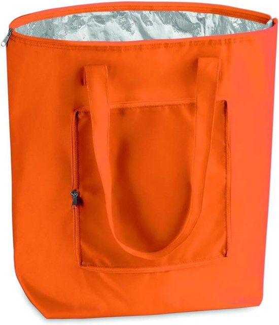 Herbruikbare Koeltas - Boodschappentas Strandtas - Boodschappen Koelen - Opvouwbaar Lichtgewicht - 25 Liter - Oranje