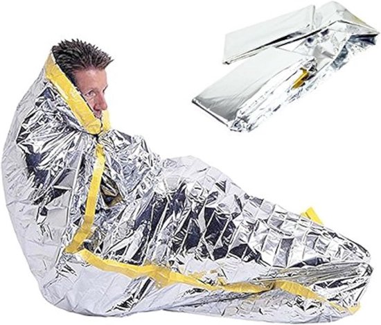 Herbruikbare Noodslaapzak - Compacte Outdoor Camping Survival Bag - Waterdichte Zilveren Folie