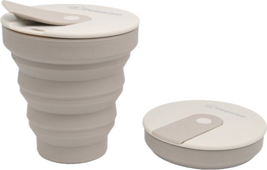 Herbruikbare Opvouwbare Koffiekop | 20% OFF Sale | Food-Grade Siliconen Beker | Duurzaam Cadeau | Dishwasher Safe | Reusable Collapsible Coffee Cup Grey | 355ml