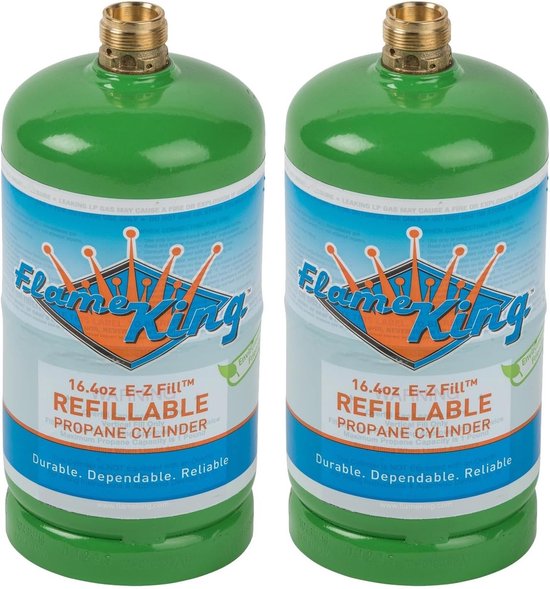 Herbruikbare Propaantank - Lege Cilinder - Veilig Navullen - DOT-goedgekeurd - 16.4 Ounce - groen