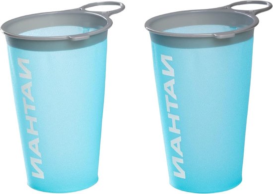 Herbruikbare Race Cups - Opvouwbare Bekers - Race Dag Opslag - Handsfree Meenemen - Eén Maat - Blauw Wit