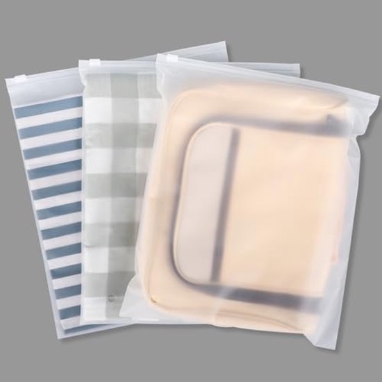 Herbruikbare Ritszakken 25 stuks - Organisatie Zakken voor Kleding, Cosmetica, en Reizen - Frosted Opbergzakken met Ventilatiegaten 25x30cm van Merkloos