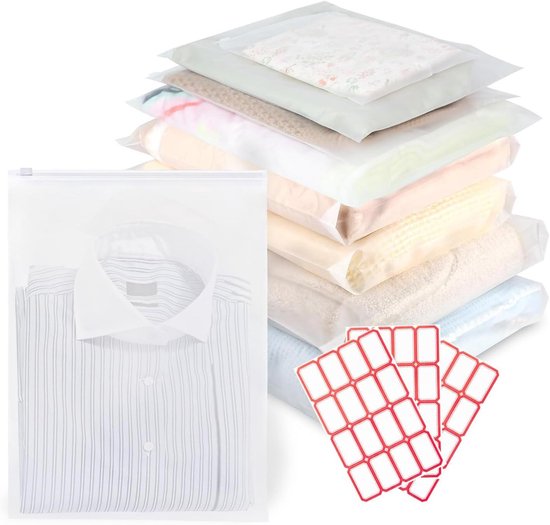 Herbruikbare Ritszakken - Matte Opbergzakken - Kleding Opbergen - Waterdicht & Scheurvast - 30x40 cm 35 stuks - Grijs