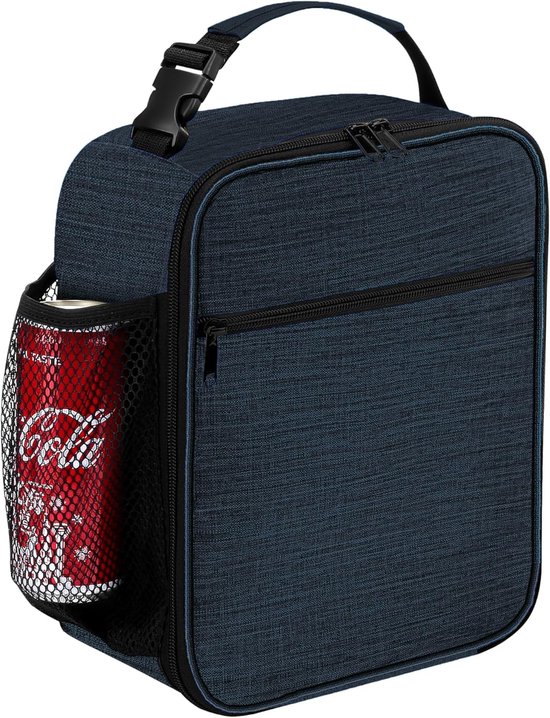 Heren Lunchtas – Herbruikbare Thermo Maaltijdtas – Compact & Geïsoleerd – Voor Werk of School – Unisex - Marineblauw