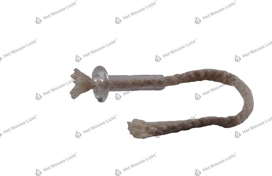 Het Nieuwe Licht ® - lont houder van glas - met ca. 15cm katoen lont - voor olielamp - 5 stuks van Het Nieuwe Licht®