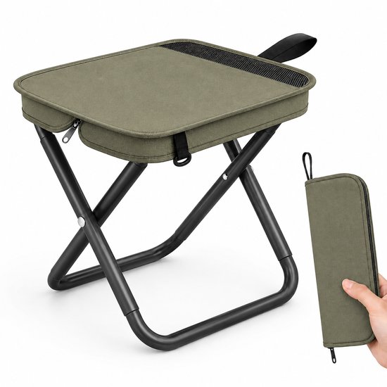 Heuts Goods - Mini Campingstoel - Vouwstoel - Campingstoel Opvouwbaar - Strandstoel - Kampeerstoel - Makkelijk Draagbaar - Inklapbaar - Lichtgewicht - Groen