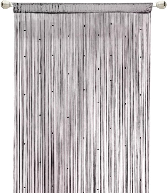 HEZIVO® Kralengordijn Deur - Vliegengordijn - Anti Muggen Gordijn - Raamdecoratie - 90 x 200 cm - Grijs van Merkloos