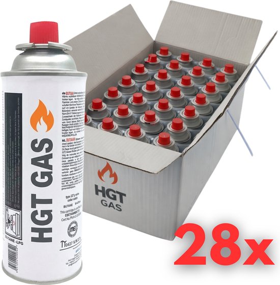 HGT - Butaan Gas - Gasflessen - Campinggaz - Voordeelpack - 28 stuks - 28x227 Gram - Noodpakket - Hele Doos van Merkloos
