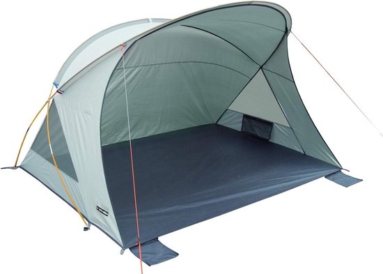 High Peak Cadiz 80 Strandtent uv-bescherming 80 zonbescherming met zandzakken groot mesh-venster tegen hitteophoping - 4 m.-standaard - windbescherming - vrijstaand van HI