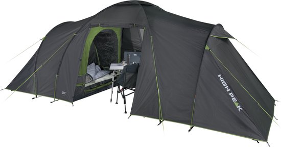 High Peak Como 6.0 - Koepeltent - 6-Persoons - Donkergrijs/groen