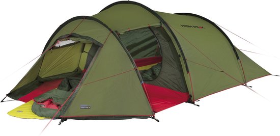 High Peak Falcon 4 - Tunneltent - 4-Persoons - Groen/rood van High Peak