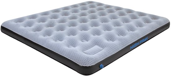 High Peak King Comfort Plus Luchtbed met ingebouwde pomo - Grijs-Blauw - 200x185x20cm - 2 persoons