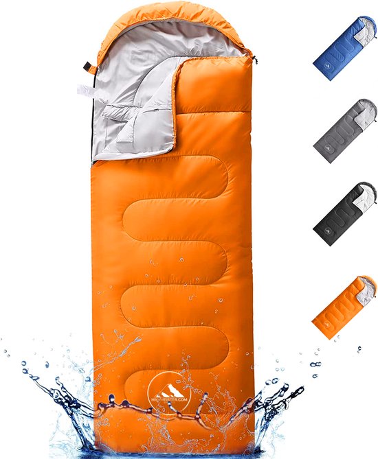 HikeMeister ® mummy slaapzak kamperen Oranje ca. 220 x 75 cm met draagtas van Hikemeister