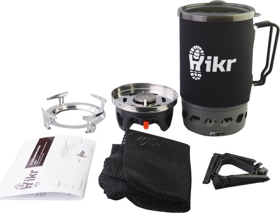 Hikr® Gasbrander - 1,4 liter gasstel - Campingkooktoestel - Snel water koken - Gaskoker - Gas waterkoker - Kooksysteem - Camping - Outdoor - Kooktoestel van HI